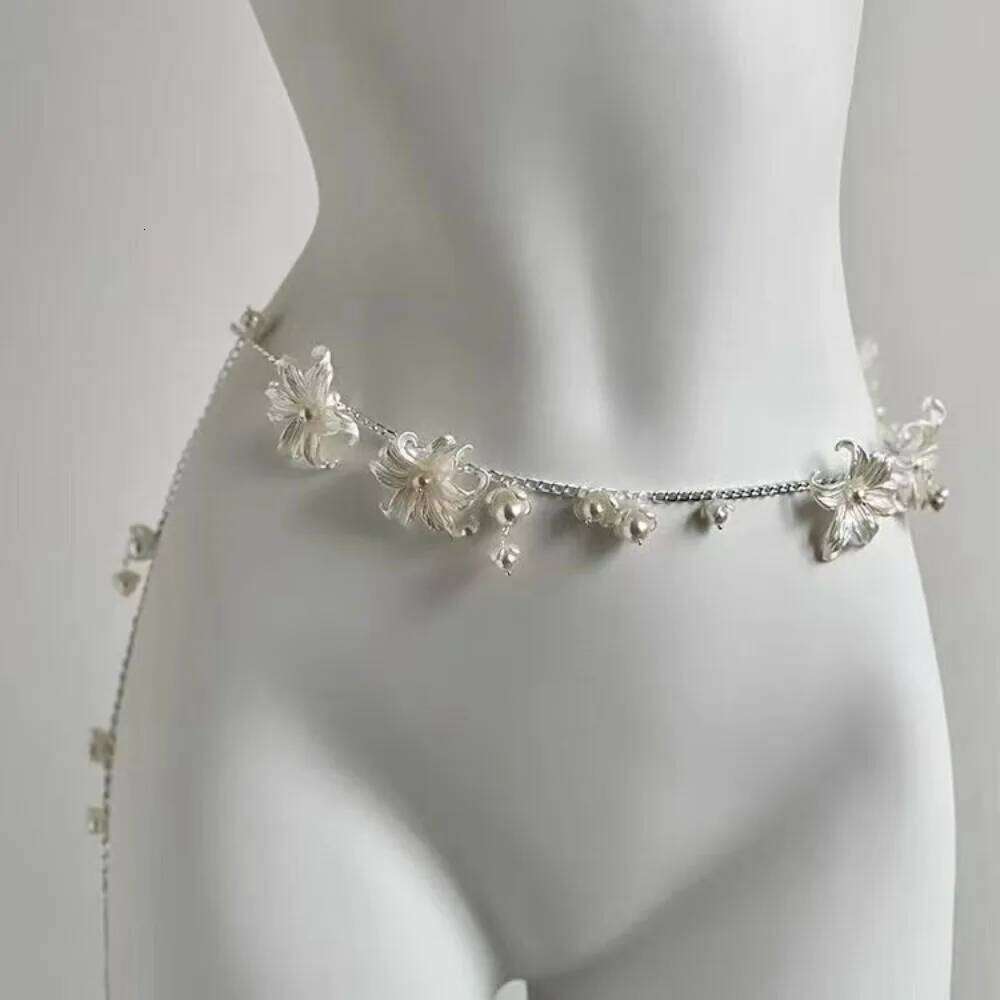 Elegant Multi-Layer Tassel Waist Pearl Flower Design Luxury Minimalist Chain Accessories for Women Body Jewelry H260228