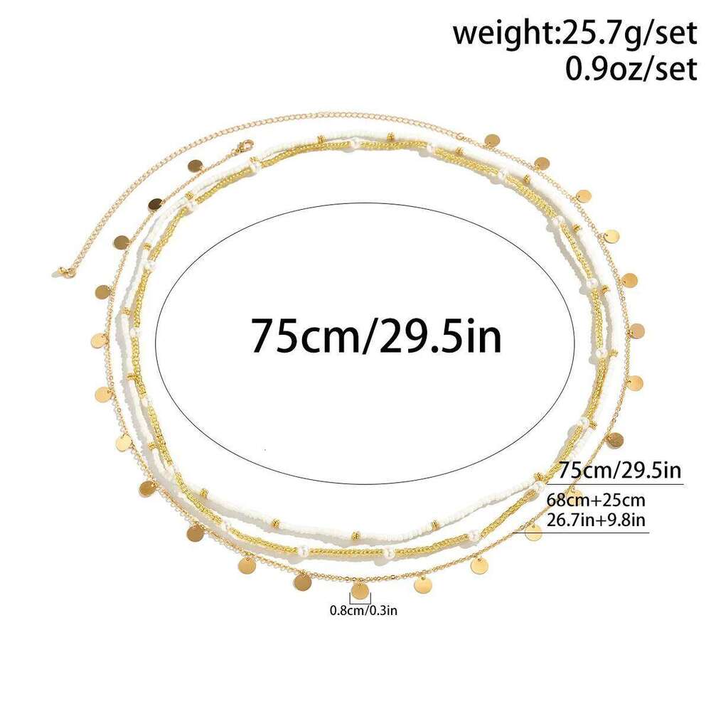 Bohemian Sequin Rice Multi-layer Waist Pendant Elastic Seed Bead Belt Chain Women's Body Jewelry Accessories H260228