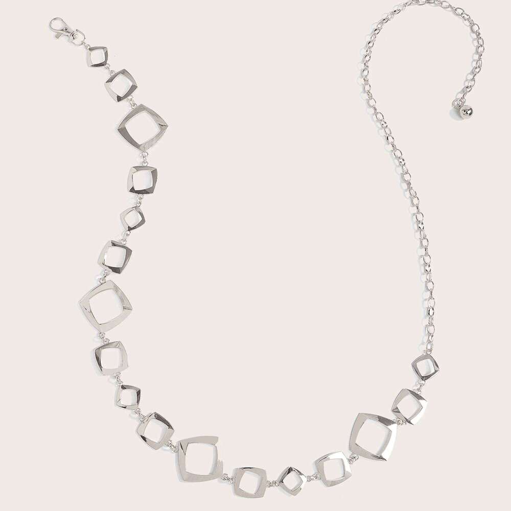 1pc Hollow Square Metal Waist Chain for Women Fashionable Versatile Belt to Wear with Pants H260228