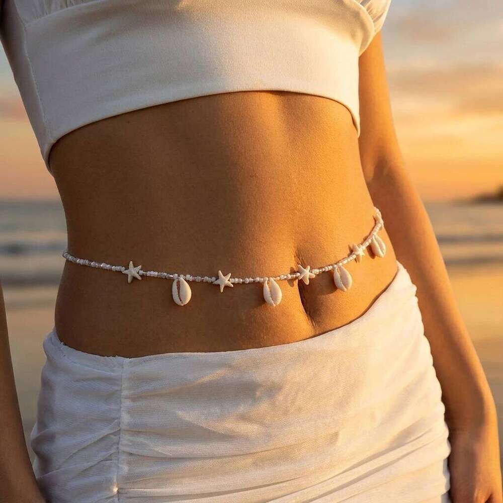 Boho Starfish Shell Bead Waist For Women Summer Beach Sexy Bikini Belly Body Chain Charm Jewelry Accessory H260228