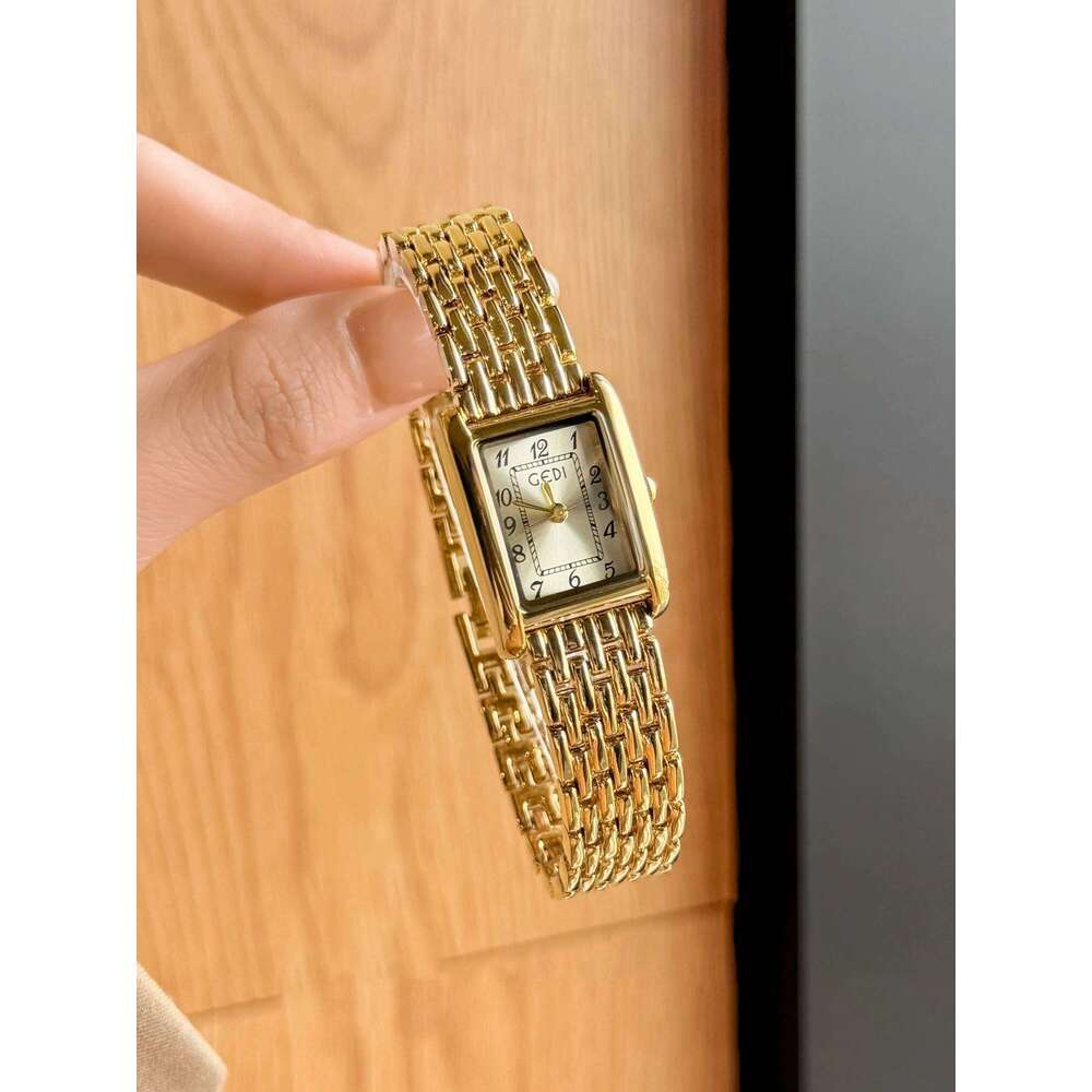 GEDI NEW Retro Elegant Quartz es for Woman Timepiece Minimalist Square Alloy Ladies Wrist Gift H260228