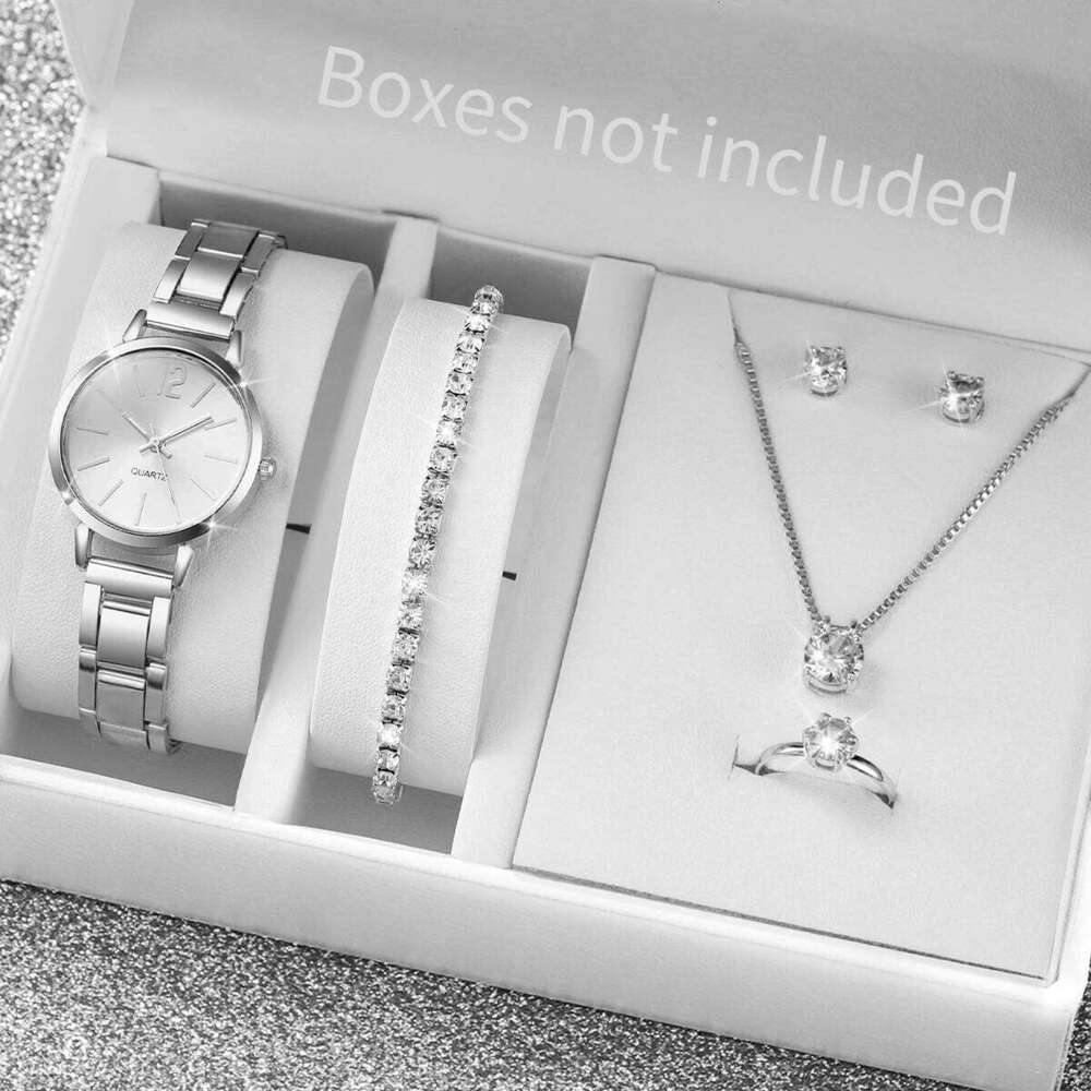 5/6PCS Fashion es Jewelry Set Luxury Analog Quartz for Women Reloj Mujer Girls Clock GiftWithout Box H260228