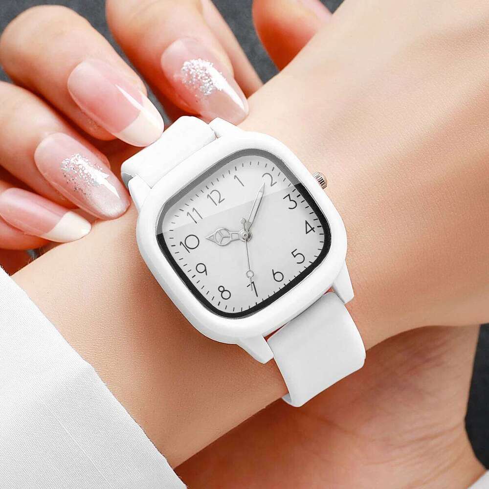 3PCS/Set Women Fashion Arabic Numeral Dial Quartz es Ladies Silicone Strap Girls Clock Reloj MujerWithout Box H260228