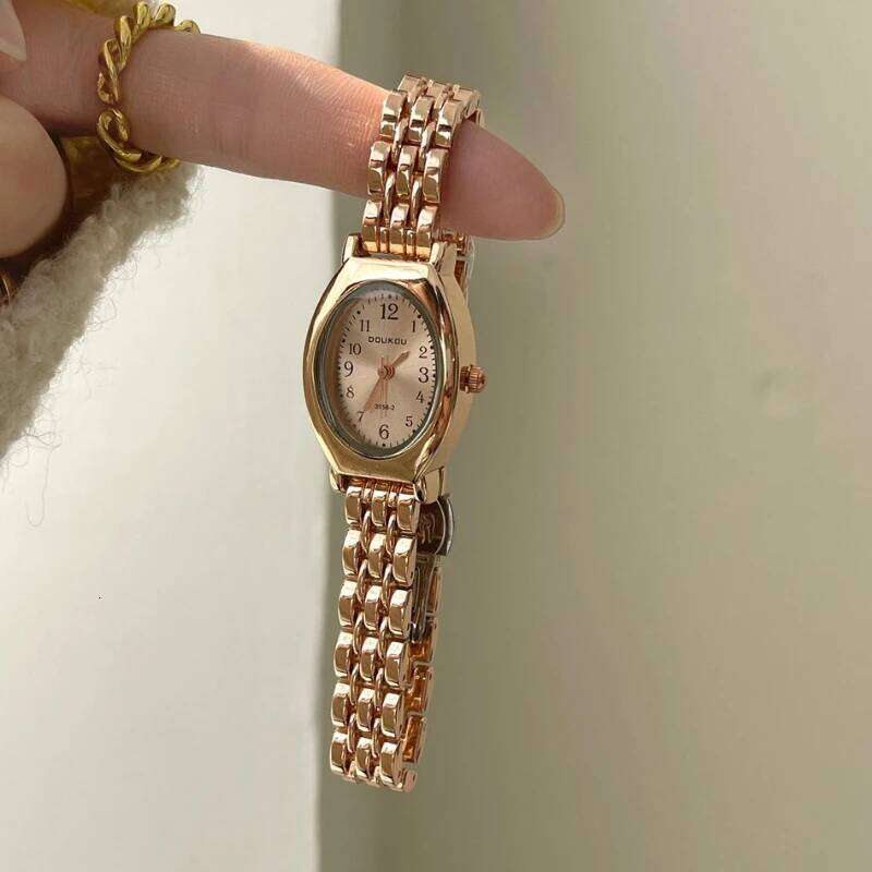 Luxury Oval es for Women Ladies Steel Strap Gold Simple Arabic Numerals Dial Quartz Wristes Relojes H260228