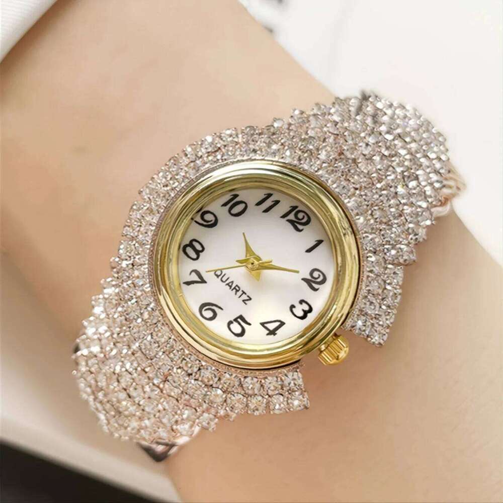 Elegant Full Rhinestone Women es Fashion Bangle Ladies Quartz Wrist Reloj Mujer H260228
