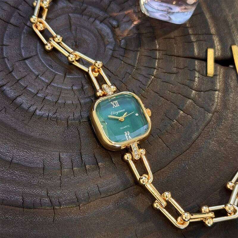Brand Women Simple Square Green Dial Quartz Fashion Wristes Female Clock Girls Gifts Relogio Feminino H260228