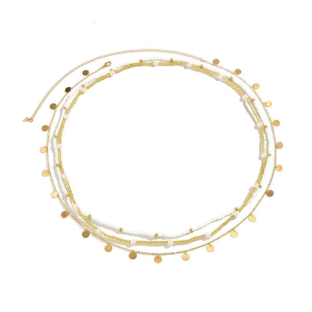 3Pcs/Set Boho Sequin Pendant Elastic Seed Beads Waist Belly Belt Chains Women Summer Bikini Aesthetic Body Jewelry Accessories H260228