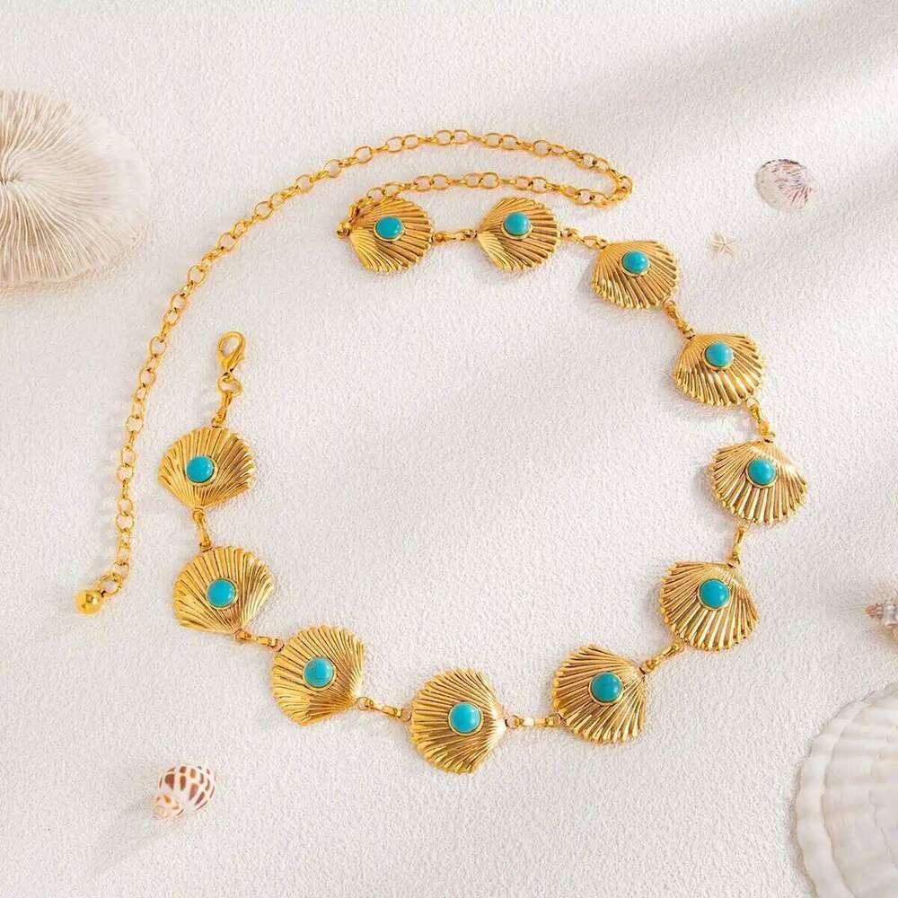 IngeSight.Z Vintage 3 Styles Imitation Sapphire Metal Chain Women Summer Boho Ethnic Sexy Waist Chains Jewelry Accessories H260228
