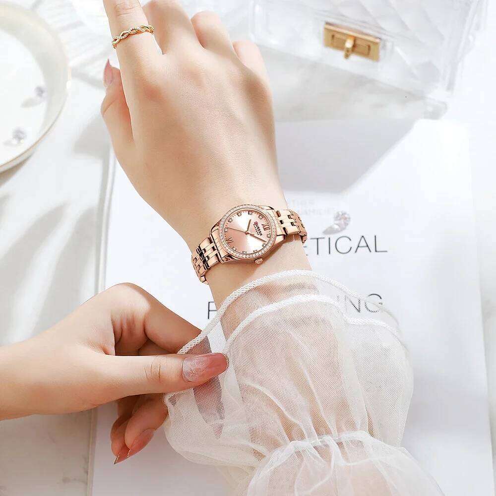 CURREN Brand Waterproof Quartz Stainless Steel Strap Diamond Fashion High Quality Ladies Reloj Mujer H260228