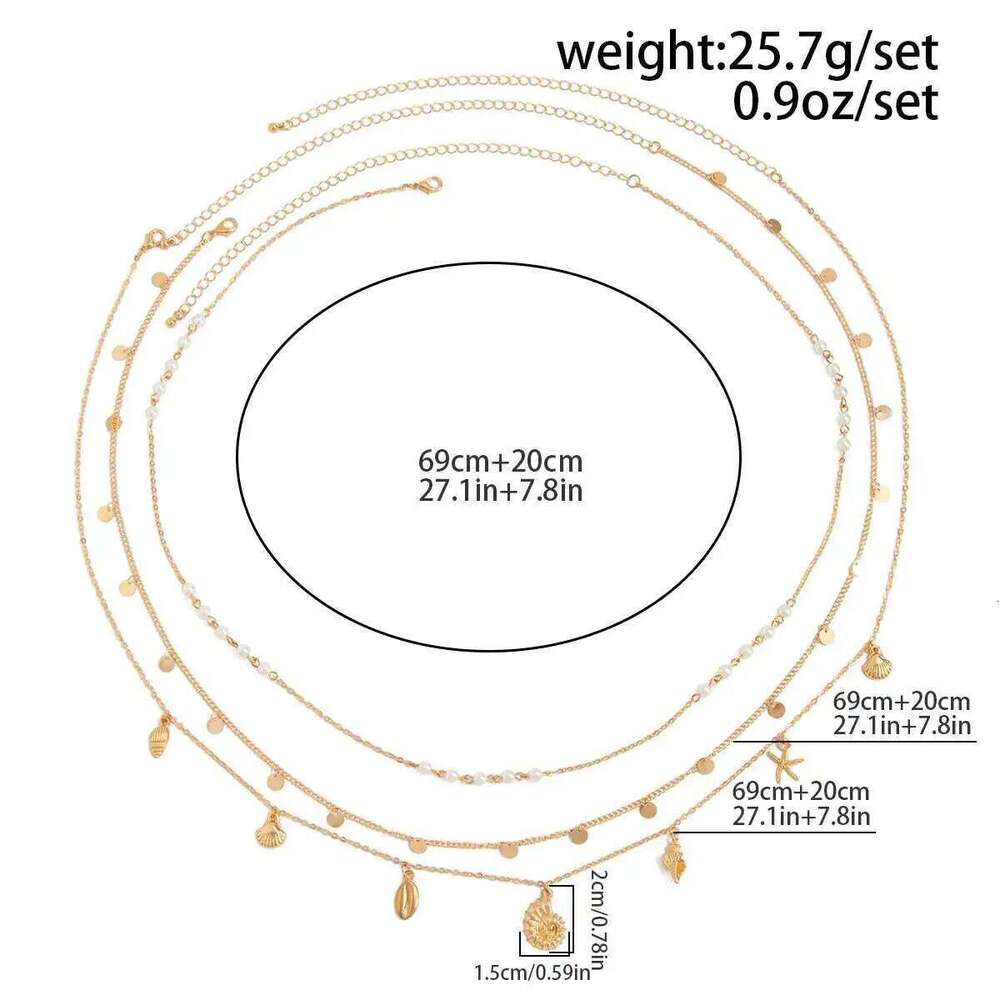 SHIXIN 3Pcs/Set Gold Color Sequins Tassel Belly for Women Summer Beach Bikini Imitation Pearl Starfish Conch Waist Chain H260228