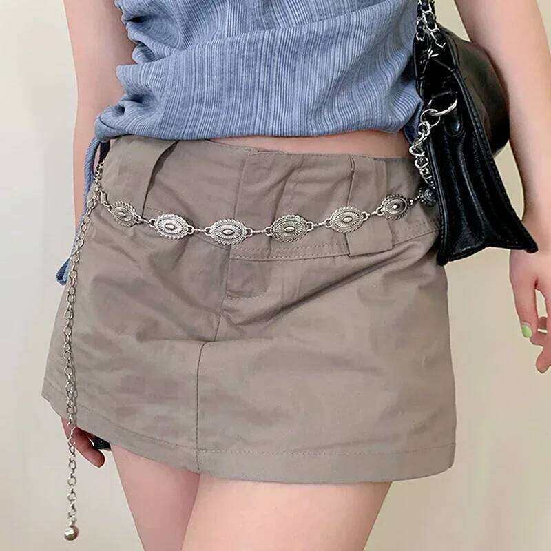 Retro Ethnic Style Metal Bohemian Waist Belt for Fashion Punk Chain Men Women Body Jewelry Decor Accessories H260228