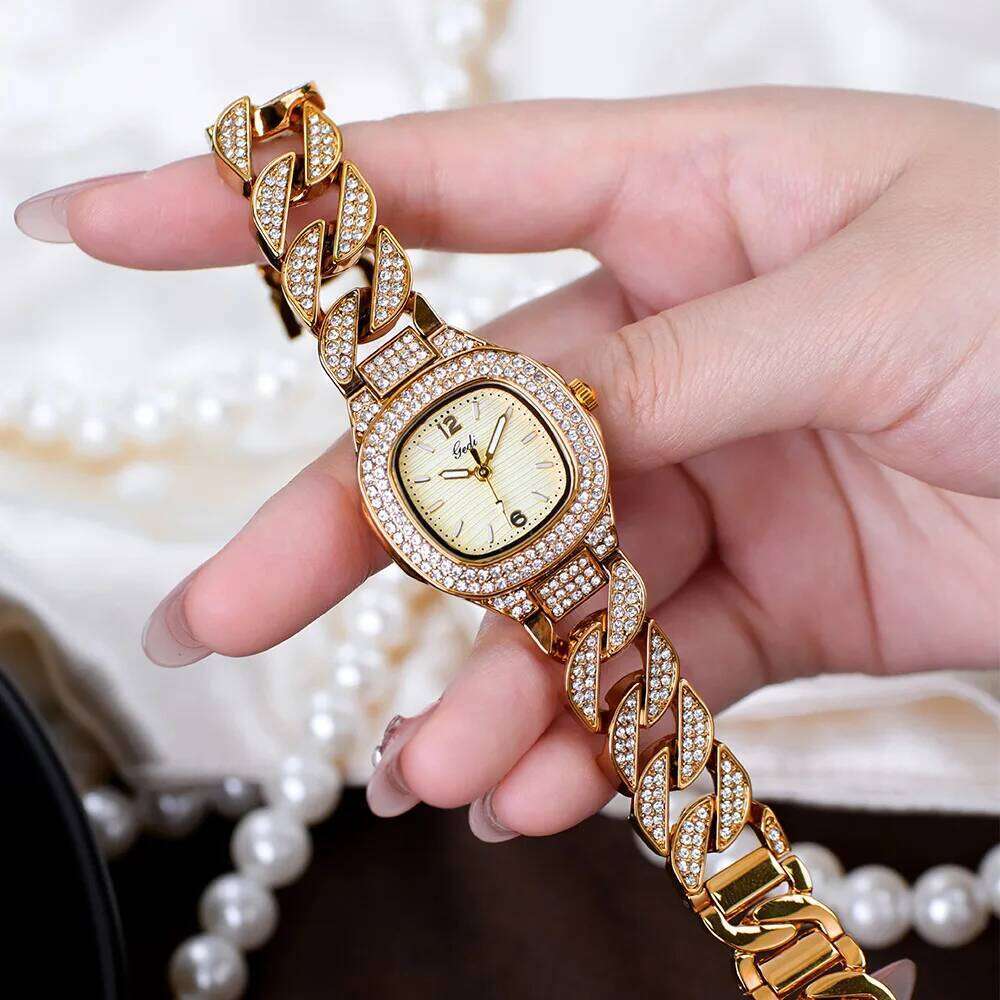 UTHAI CQ508 52103 Light exquisite full diamond women's fashion trend sparkling starry quartz H260228