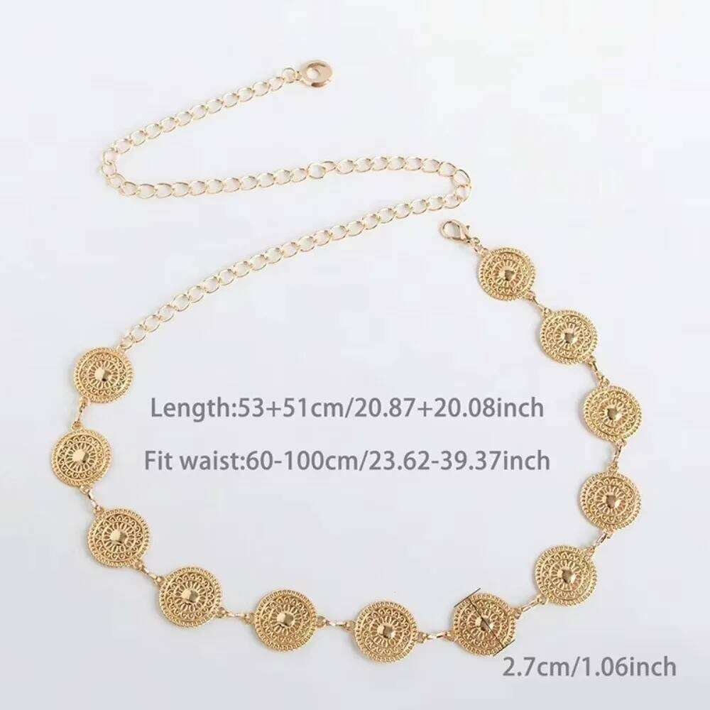 Retro Women's Waist Bohemia Style Hollow Out Design Waist-Fitted Adjustable High-End Feel Dress Body Chain H260228