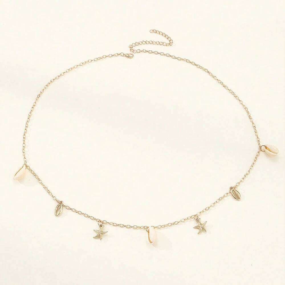 Seashell Starfish Waist For Women AdjustableBoho Conch Body Chains Summer Beach Dainty Boho Layered Chain H260228
