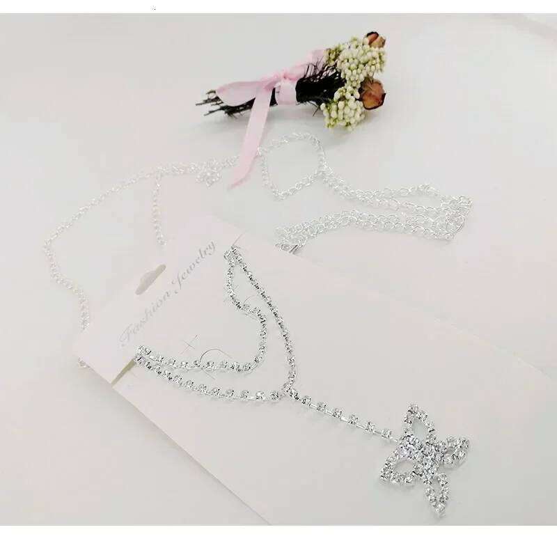 Women Fashion Hip High Gold Silver Narrow Metal Chunky Fringes Crystal Diamond Waist Corset Chain Belt H260228