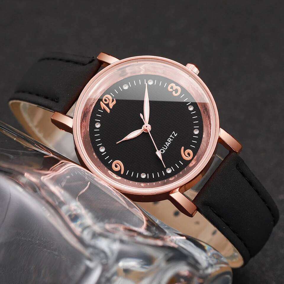 Fashion Arabic Dial Women's Casual Leather Band Analog Quartz es H260228