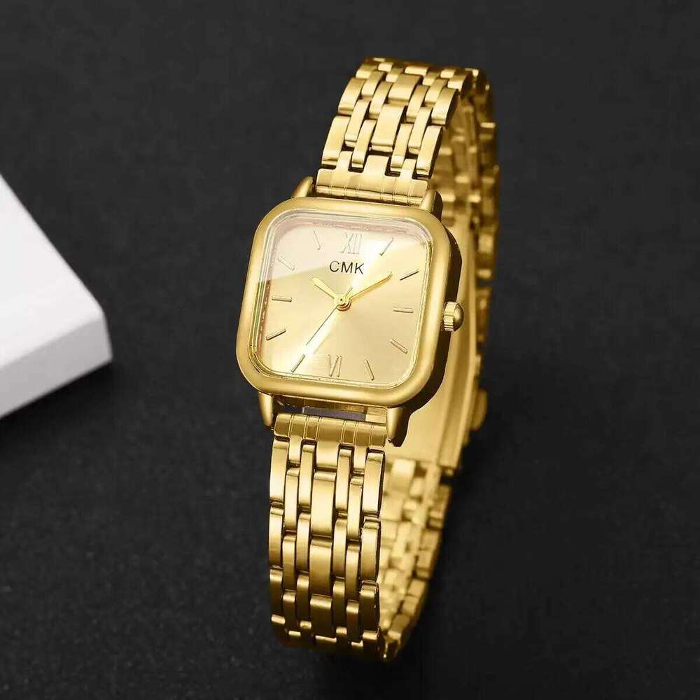3PCS/Set Fashion Square Women Quartz Ladies Stainless Steel Strap Wristes Girls Clock Reloj MujerWithout Box H260228