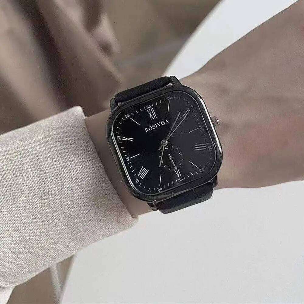 Women Square Top Brand Leather Strap with 26mm Rose Gold Plate Dial 3 Bar Waterproof Quartz Wristes for Ladies H260228