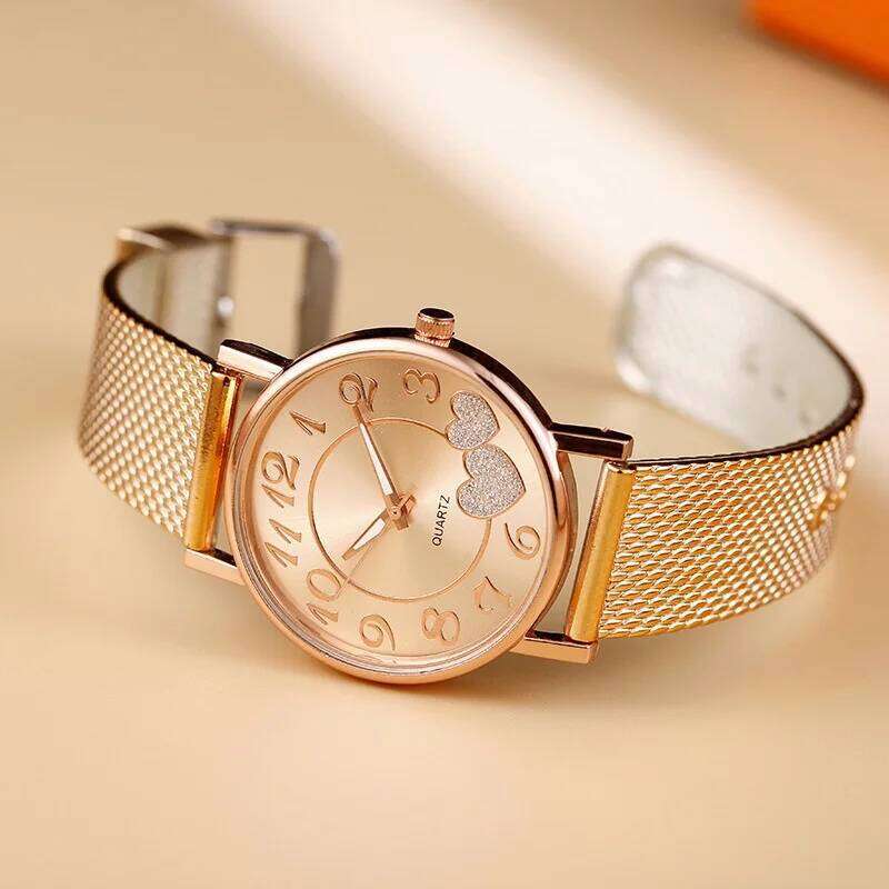 Fashion Heart Dial Women's Quartz Casual Plastic Band Analog es Reloj Mujer Girls Clock Gift H260228