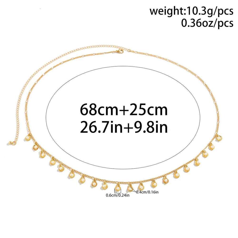 Ingemark Vintage Tiny Conch Lingerie Chain Waist Belly Belt for Women Summer Bikini Festival Rave Body Jewelry Y2K Accessories H260228
