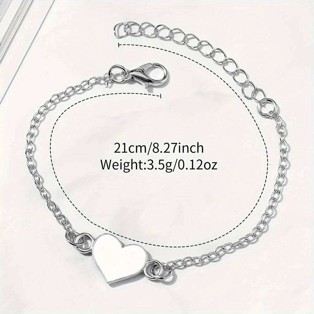 2PCS/Set Women's Hollow Out Fashion Quartz Analog PU Leather Wrist with Heart H260228