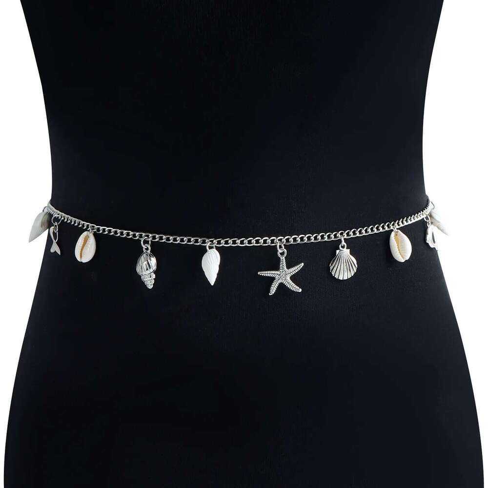 Body Chain for Women Ocean Theme Waist Jewelry with Shells and Starfish Beach Style Summer Fashion Swimsuit Accessories H260228