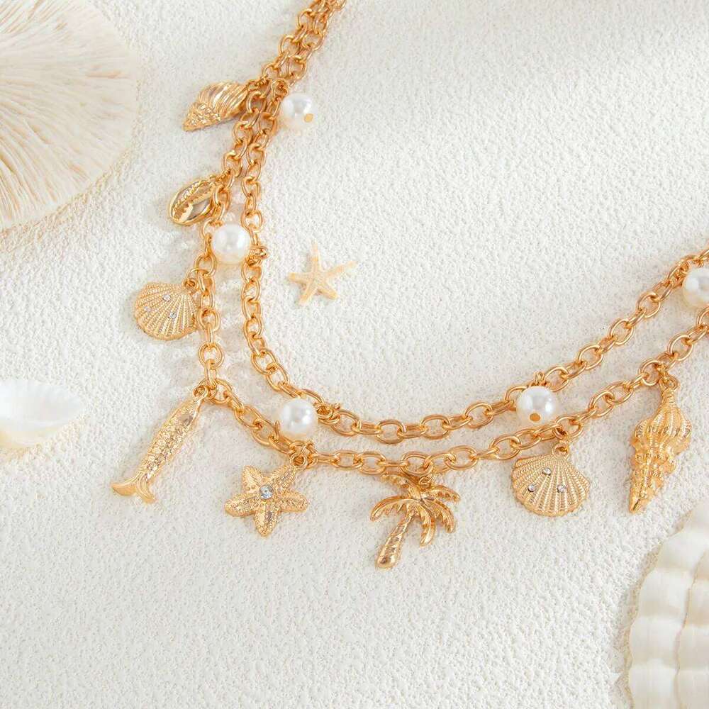 Summer Vacation Body Chain Starfish Shell Pendant Waist Jewelry Ins Sexy Beach Goddess Accessories H260228
