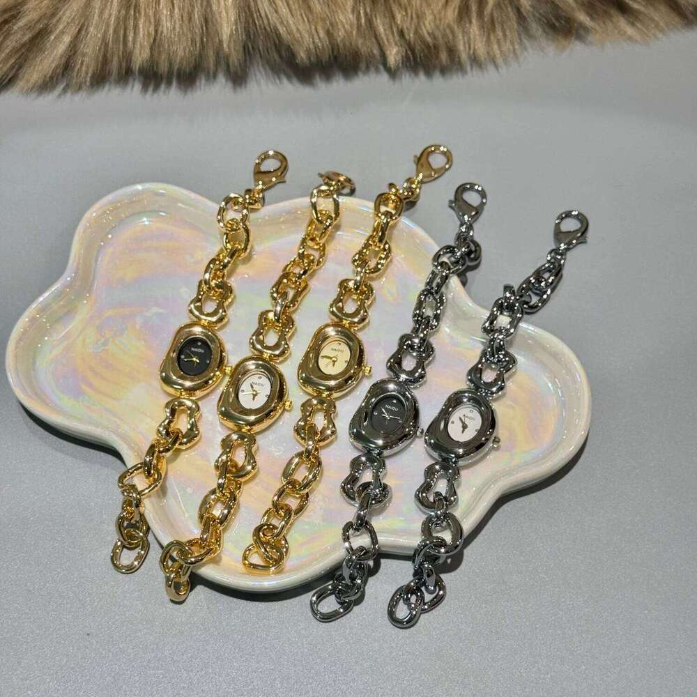Women Creative Chain es Top Brand Gold Fashion Ladies Wristes High-end Women's Quartz Female Clock H260228