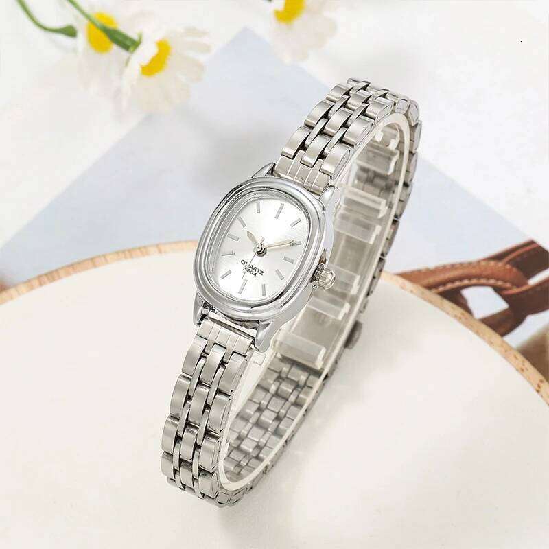 New Trendy Fashionable, Oval Steel Strap Women's , Simple and Versatile, Small Dial, Elegant H260228