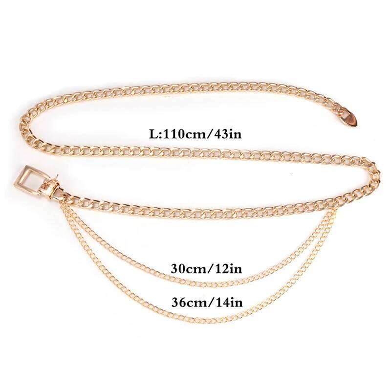 Multi Layer Metal Waistbands Long Tassel Waist Dress Jeans Lady Waistband Belts Women Body Chain H260228