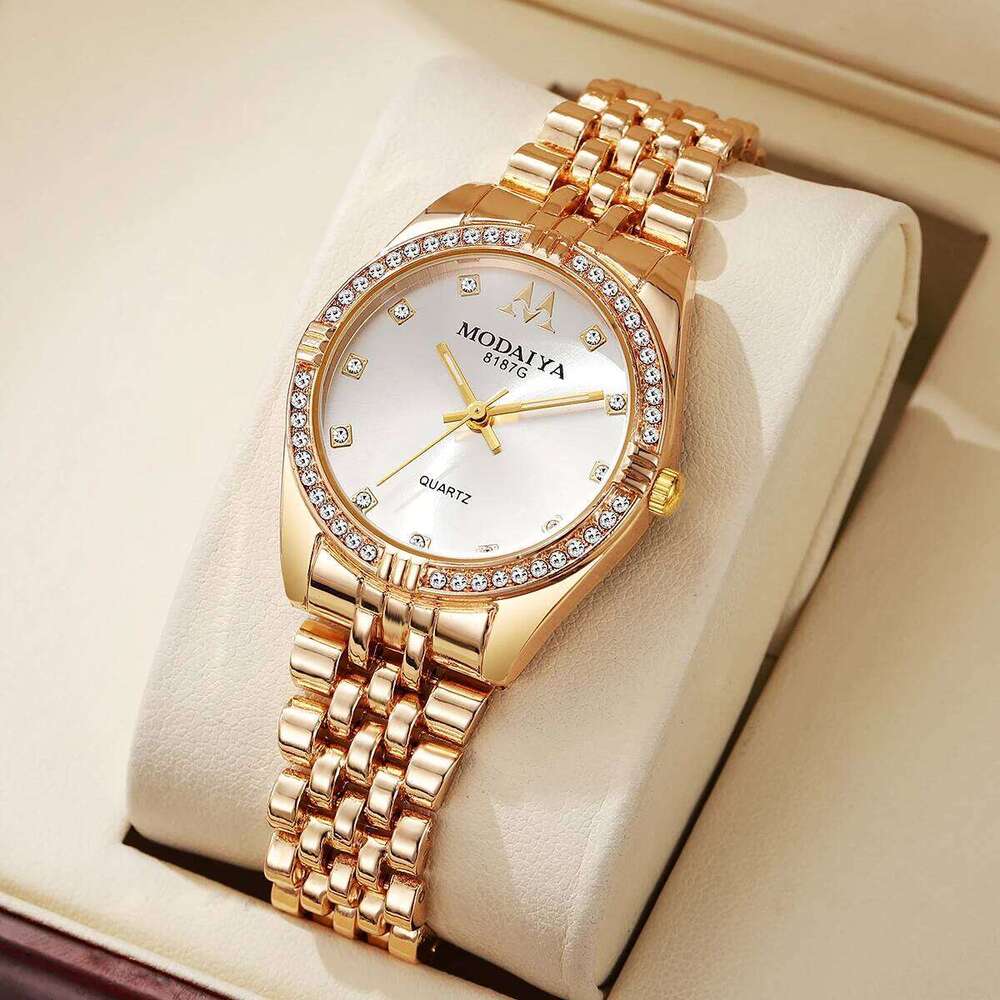 Women es Luxurious Quartz Sparkling Rhinestone Dial Dress Wristes for Ladies Relogio Feminino H260228