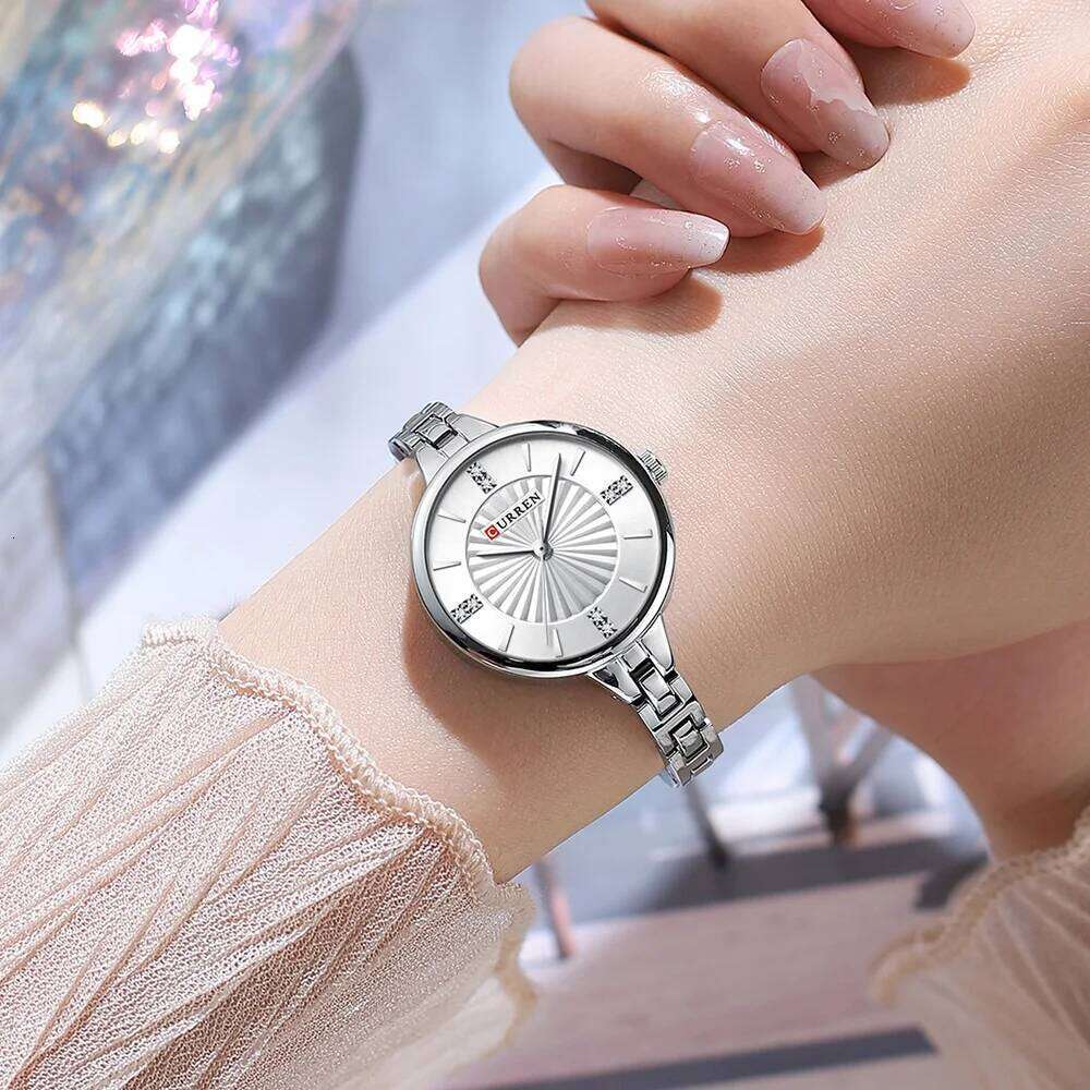 CURREN Luxury Woman Wrist Elegant Waterproof Stainless Steel for Ladies Dress Diamond Quartz Women's es Reloj H260228
