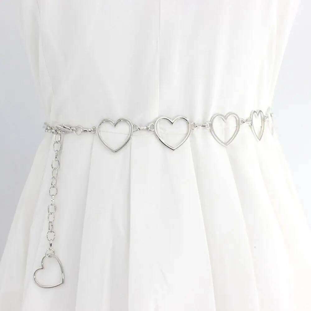 Waistband Pants Classic Chain Heart Hollow Girdle For Women Hip Hop Style Fashion Fine 105cm Waist Belts Trendy H260228