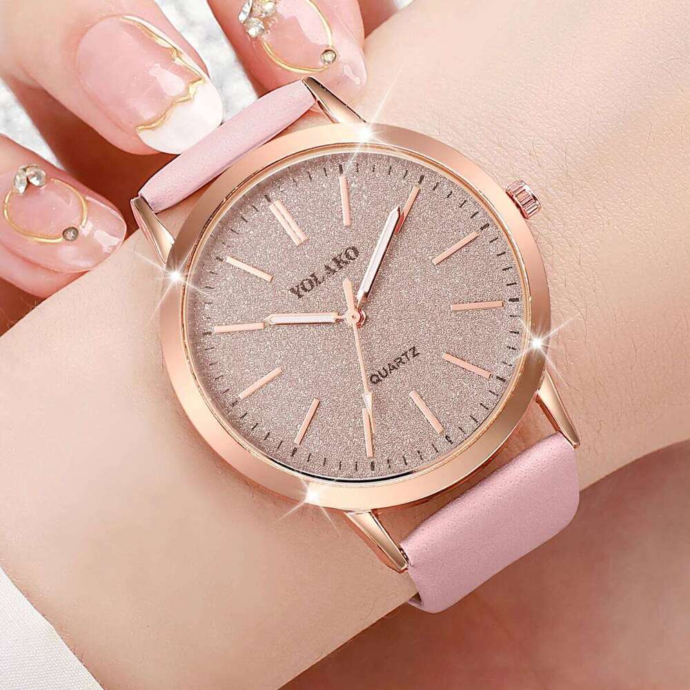 4PCS/Set Women es Fashion Starry Dial Leather Band Quartz Without Box H260228
