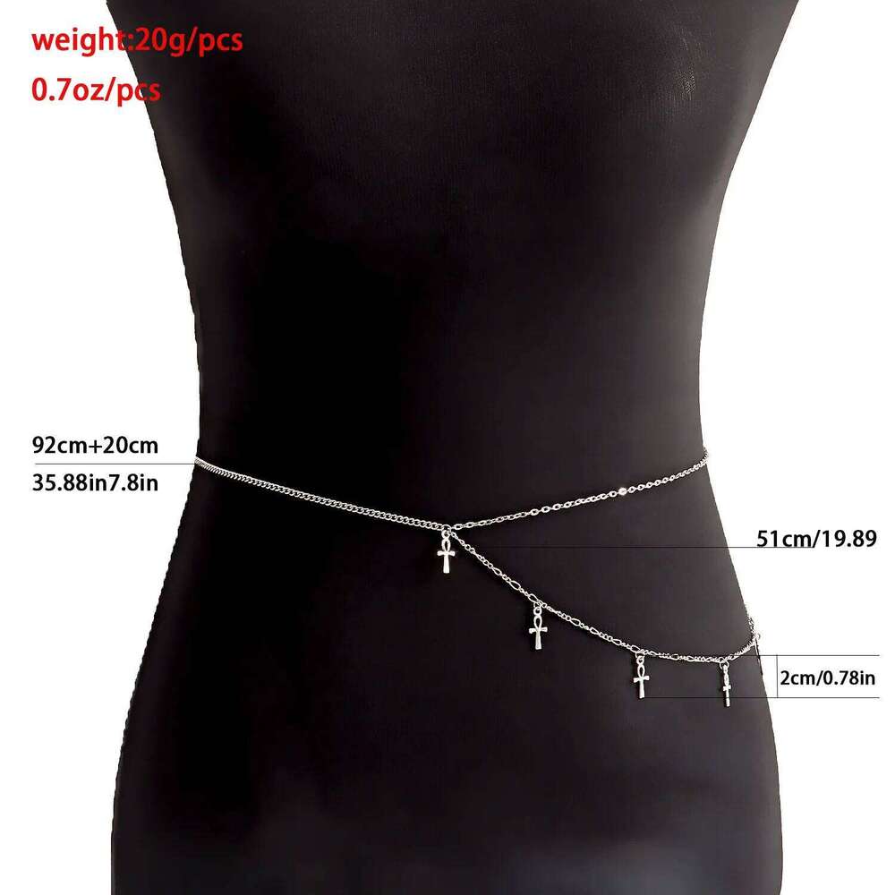 2022 New Fashion Crystal Cross Belly Jewelry for Women Sexy Body Waist Chain Bijoux H260228
