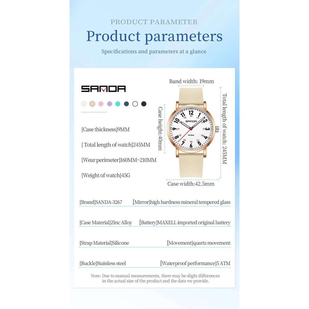 SANDA New 3267 Light Fashionable Student Quartz Waterproof Simple Temperament Casual Women's H260228