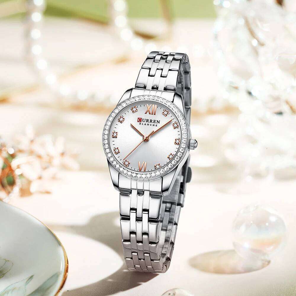 CURREN Brand Waterproof Quartz Stainless Steel Strap Diamond Fashion High Quality Ladies Reloj Mujer H260228