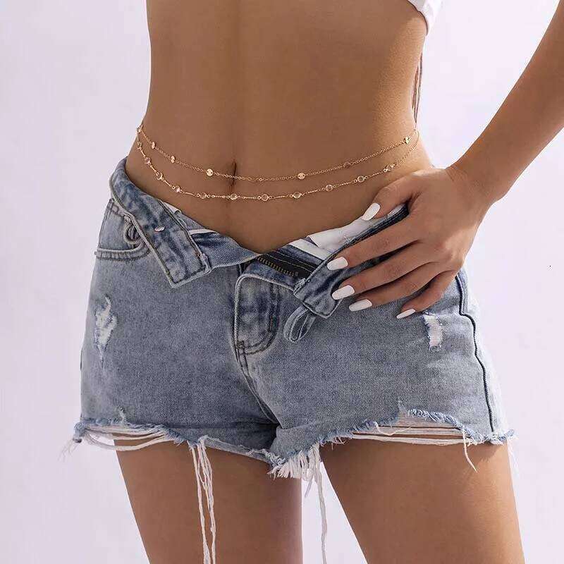 Fashion Zircon Double Layered Waist for Women Luxury Metal Shiny Rhinestone Bikini Body Chain Jewelry Party Gifts H260228