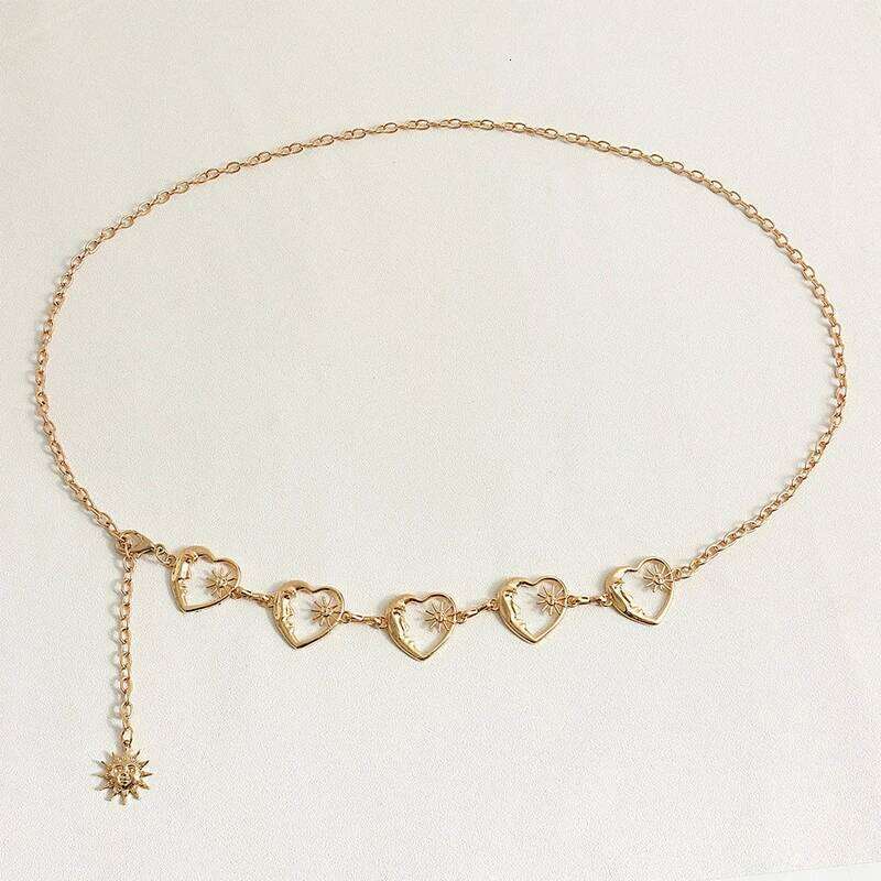 YOURMetal Harajuku Women Vintage Punk Gothic Moon Sun High Waist Chain Pendant Belts Female. H260228