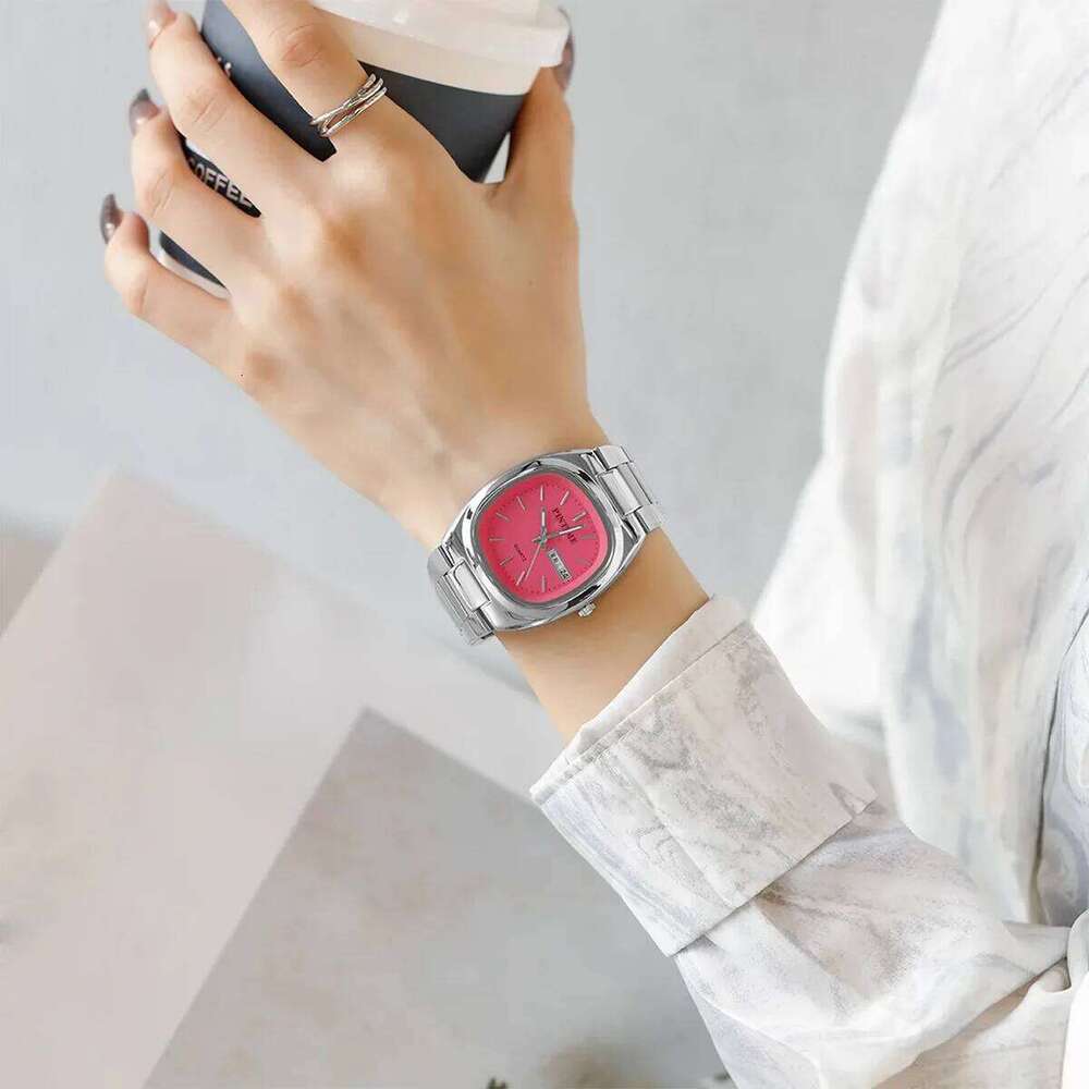 Wrist es Women Fashion Quartz Double Calendar Stainless Steel Strap Luminous Waterproof Ladies Casual H260228