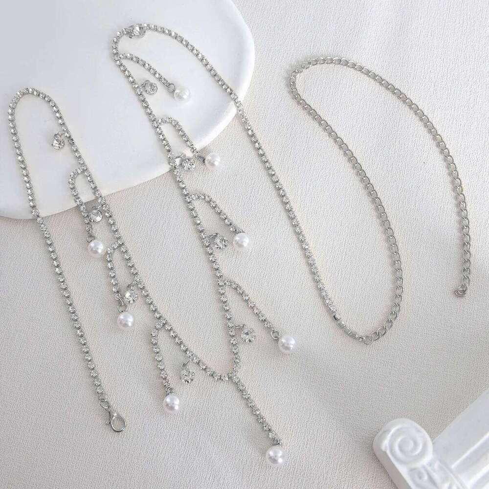 Fashionable tassel pendant single-layer rhinestone waist sexy spicy girl body chain jewelry H260228