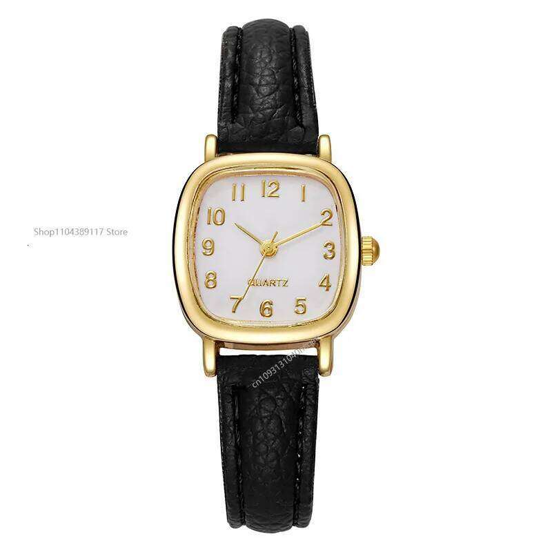 Square Belt Literary Retro Women's Korean Fashion Quartz es Versatile Daily Wristes Simple Reloj H260228