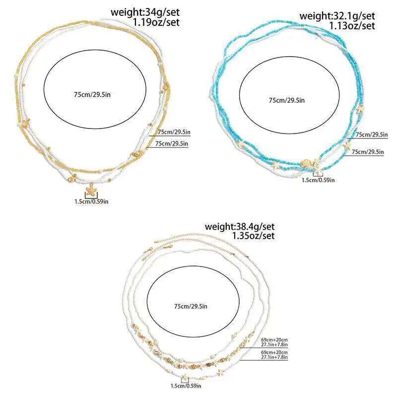 Lacteo Bohemia 3Pcs/Set Acrylic CCB Beads Imitation Pearl Waist Mini Star Conch Alloy Belly Chain Summer Jewelry Gift New H260228