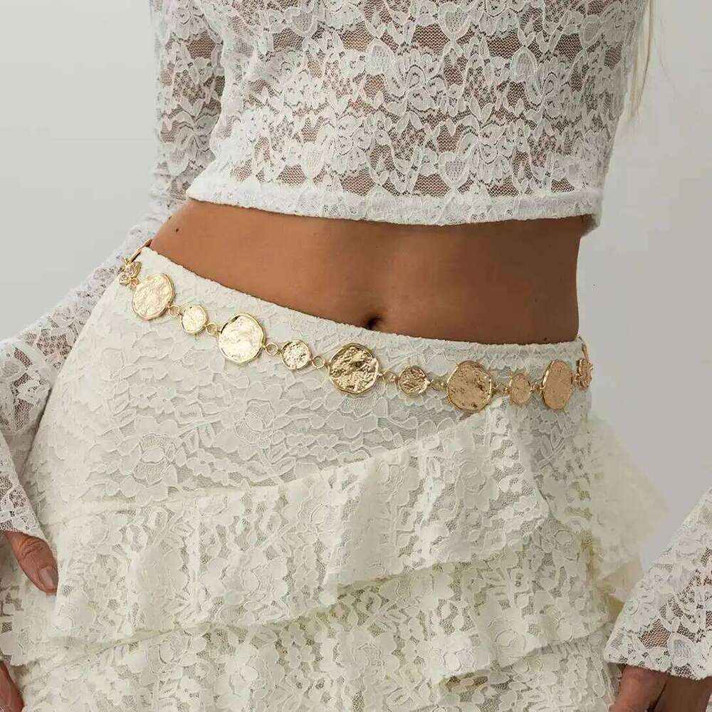 Ingemark Punk Gold Color Round Belly Waist Chains Women Summer Vacation Sexy Bikini Dress Body Chain Fashion Jewelry Accessory H260228