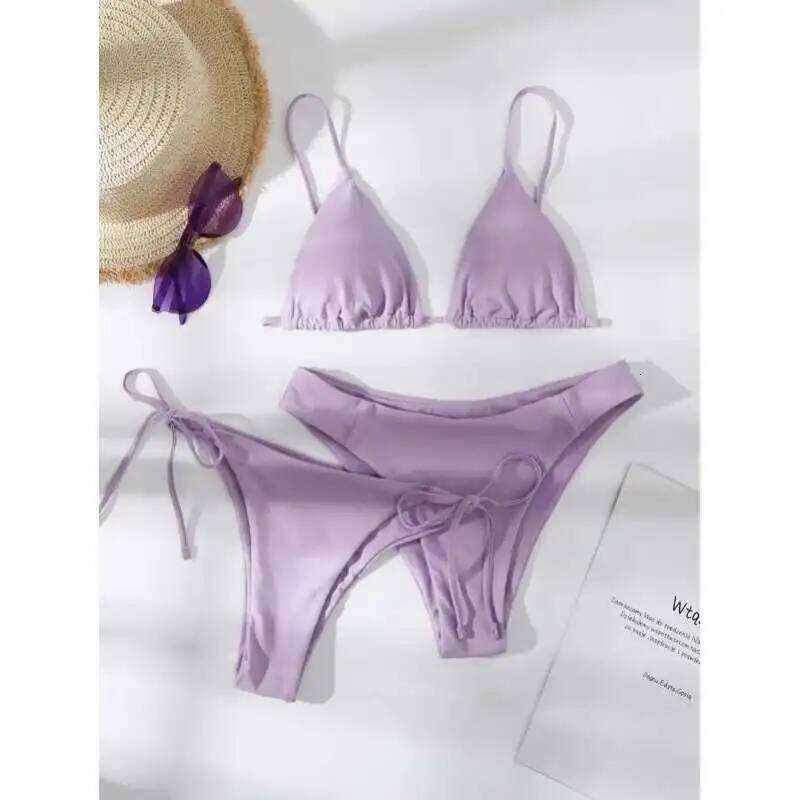 Brazilian Swimsuit Women Sexy Bikini Set Push-up Padded Bra Thong Two Pieces Swimwear Beachwear Bathing Suit Femme Z260301