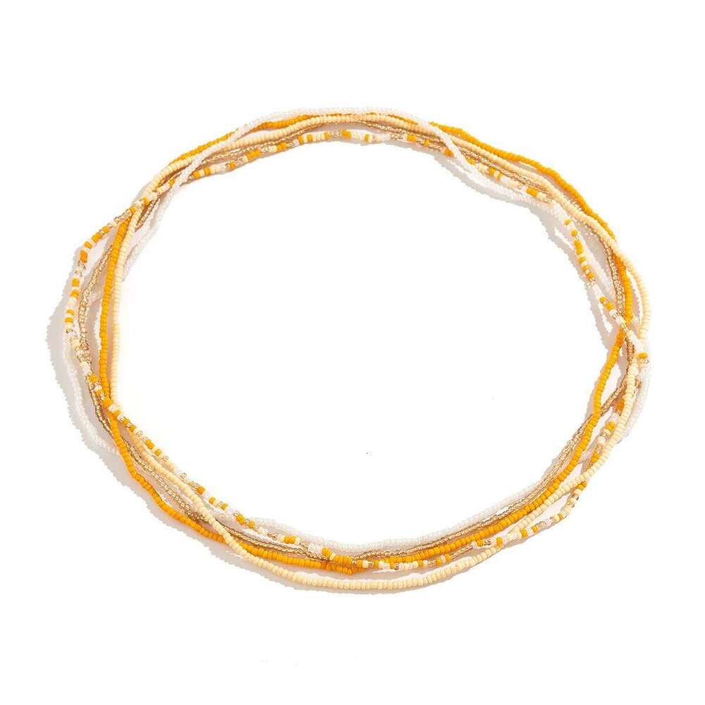 5Pcs/Set Bohemian Coloful Rice Bead Waist for Women Sexy Bikini Multilayer Thin Belt Belly Chain Summer Beach Body Jewelry H260228