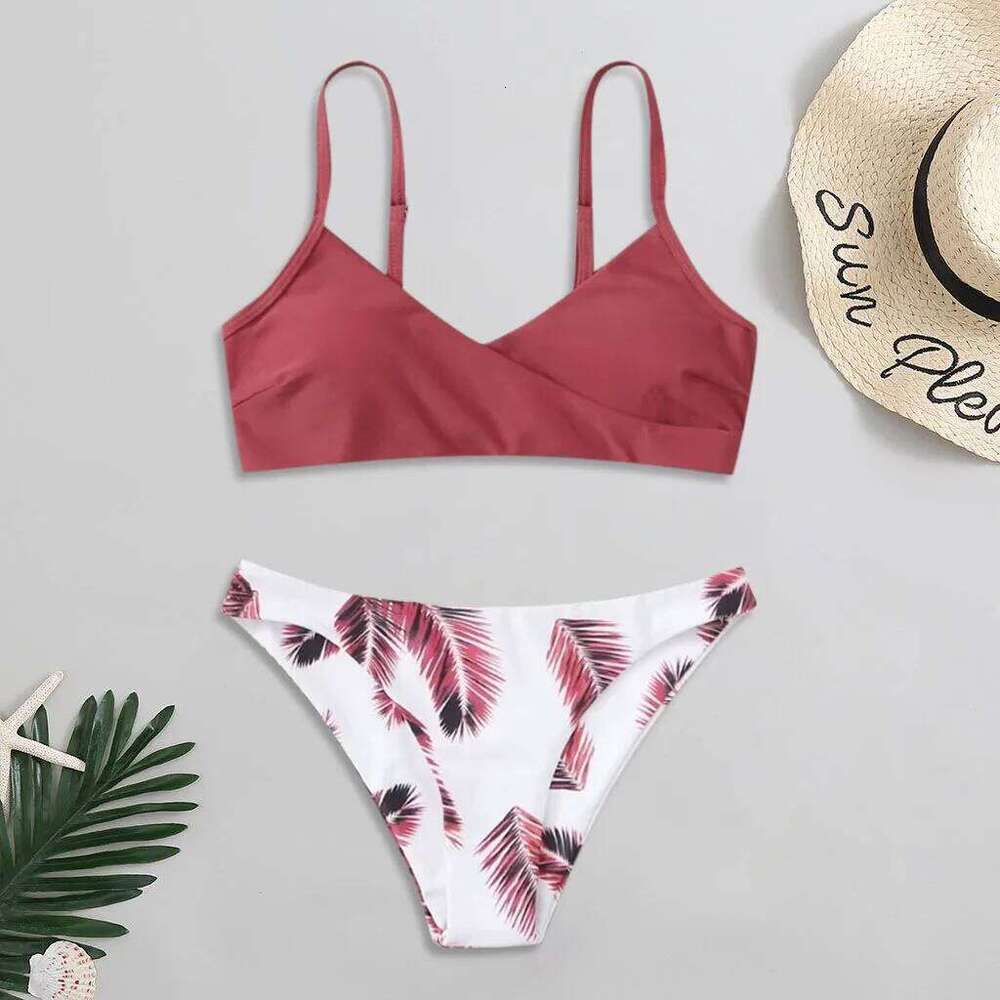 Small Breast For Women Print Splicing Push-Up Swimsuit Summer Swimwear Floral Random Womens Bathing Suit Trendy Biquini Z260301