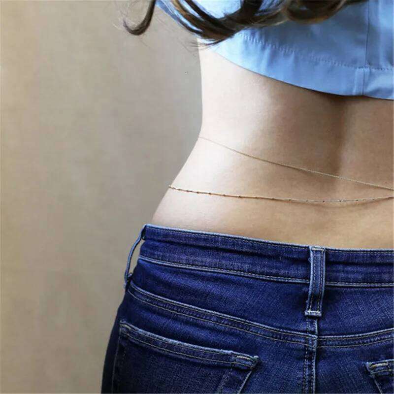 Dovzhna Double Layered Bead Chains Sexy Butterfly Beach Harness Waist Belly Body Chain Fashion Jewelry New Wholesale H260228