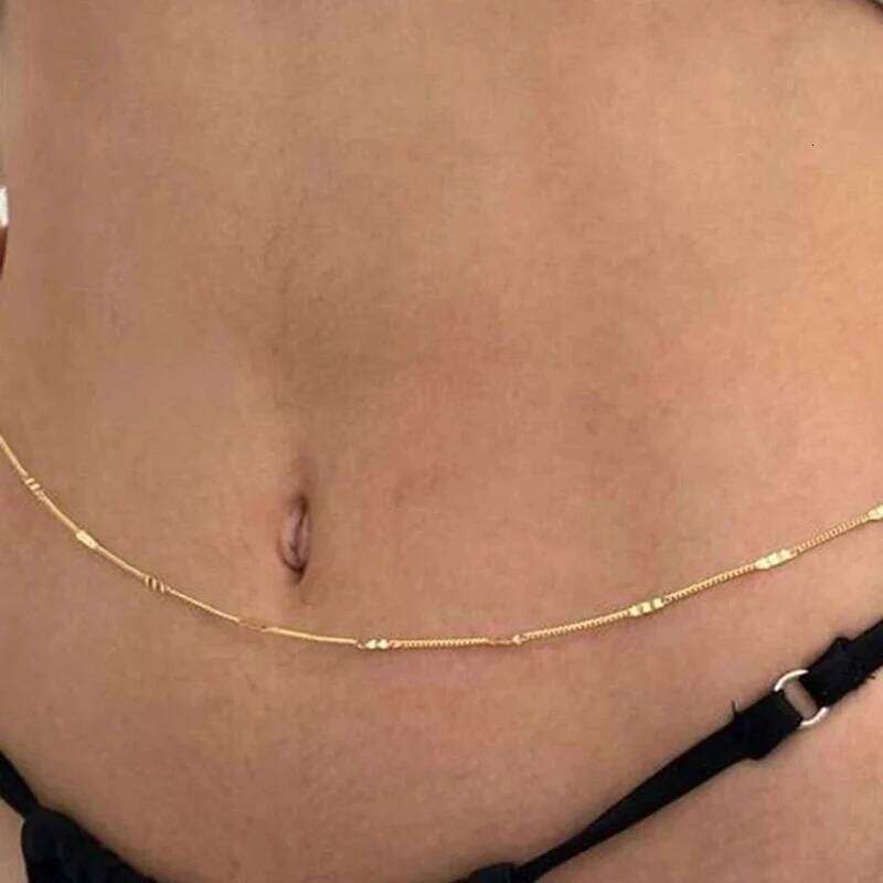 Sexy Vintage Aesthetic Belly Heart Decor Waist Chain Belt Streetwear Summer Women Fashion Body Jewelry Y06 H260228