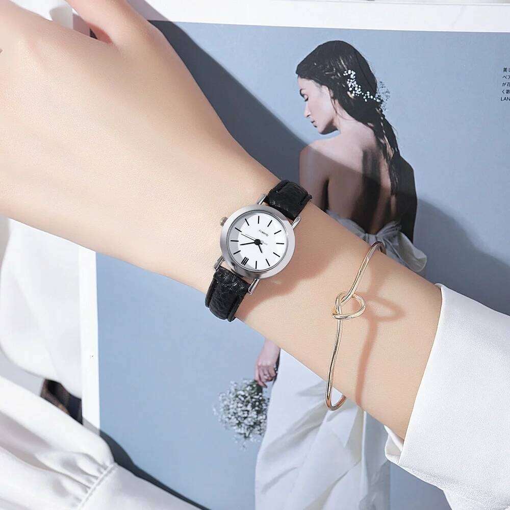 Fashion Small Dial Women es Casual Leather Band Quartz H260228